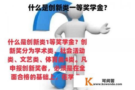 什么是创新类一等奖学金？