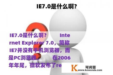 IE7.0是什么啊？