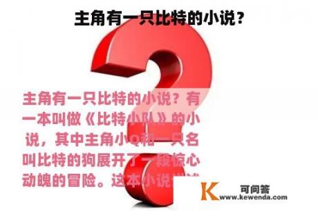 主角有一只比特的小说？