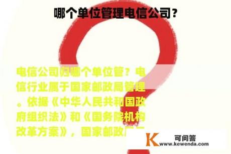 哪个单位管理电信公司？