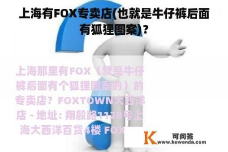 上海有FOX专卖店(也就是牛仔裤后面有狐狸图案)？