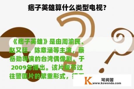 痞子英雄算什么类型电视？