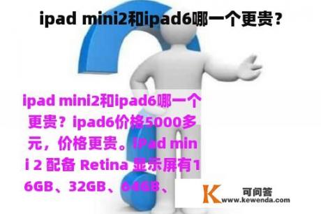 ipad mini2和ipad6哪一个更贵？
