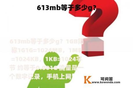 613mb等于多少g？