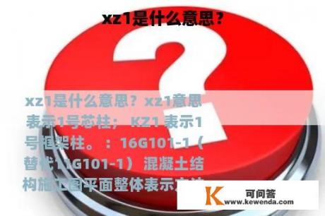 xz1是什么意思？