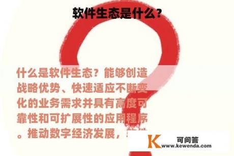 软件生态是什么？