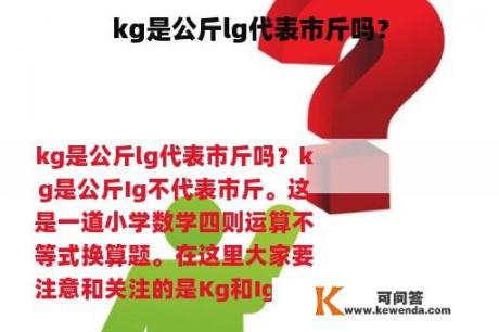 kg是公斤lg代表市斤吗？