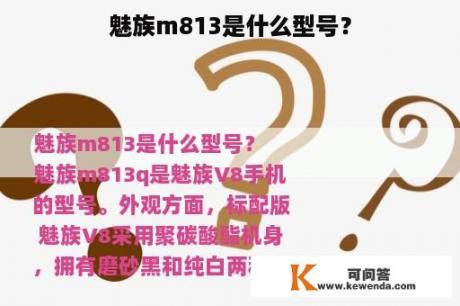 魅族m813是什么型号？