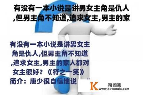 有没有一本小说是讲男女主角是仇人,但男主角不知道,追求女主,男主的家人都对女主很好？