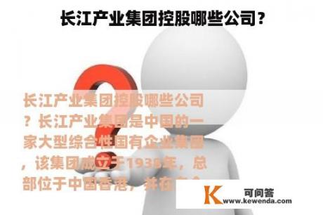 长江产业集团控股哪些公司？