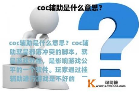 coc辅助是什么意思？