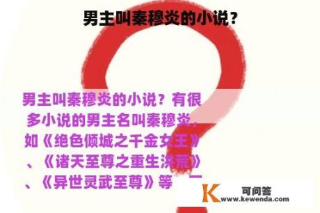 男主叫秦穆炎的小说？