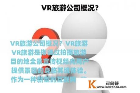 VR旅游公司概况？