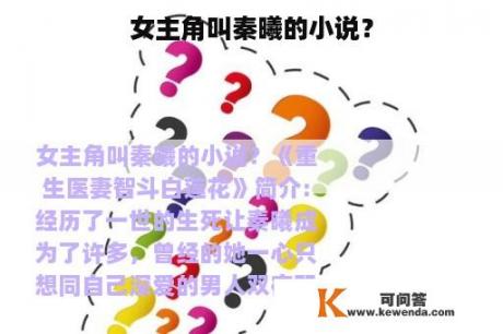 女主角叫秦曦的小说？