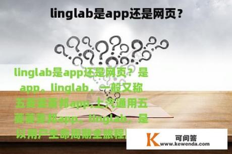 linglab是app还是网页？