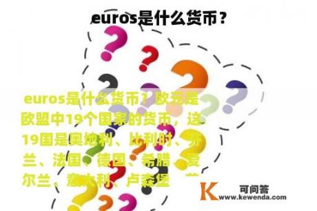 euros是什么货币？