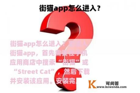 街猫app怎么进入？