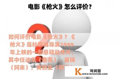 电影《枪火》怎么评价？