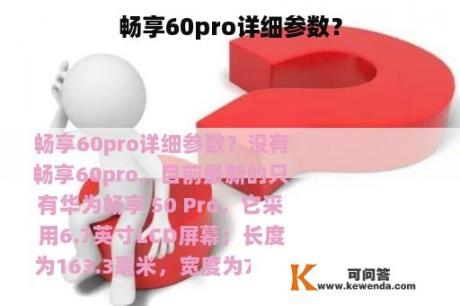 畅享60pro详细参数？