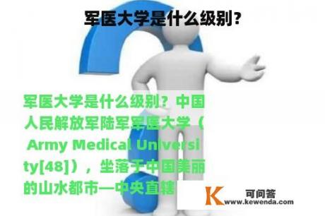 军医大学是什么级别？