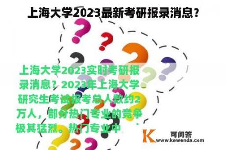 上海大学2023最新考研报录消息？