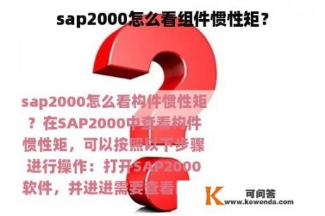 sap2000怎么看组件惯性矩？