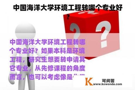 中国海洋大学环境工程转哪个专业好？