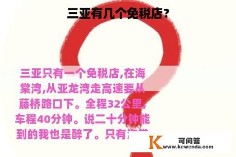 三亚有几个免税店？