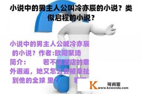 小说中的男主人公叫冷亦辰的小说？类似启程的小说？