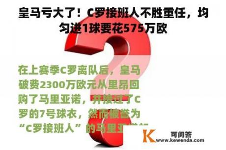 皇马亏大了！C罗接班人不胜重任，均匀进1球要花575万欧