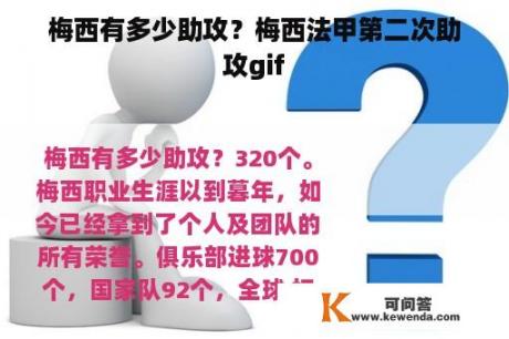 梅西有多少助攻？梅西法甲第二次助攻gif