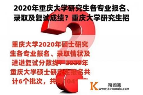2020年重庆大学研究生各专业报名、录取及复试成绩？重庆大学研究生招生信息网
