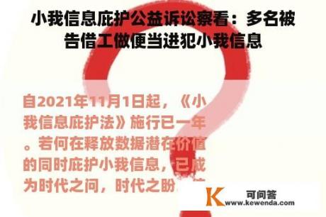 小我信息庇护公益诉讼察看：多名被告借工做便当进犯小我信息