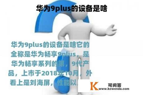 华为9plus的设备是啥