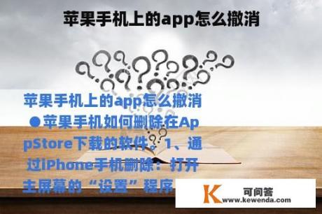 苹果手机上的app怎么撤消