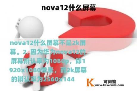 nova12什么屏幕