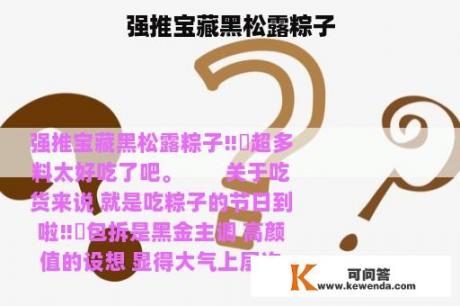 强推宝藏黑松露粽子