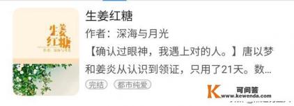 生姜红糖小说讲的什么