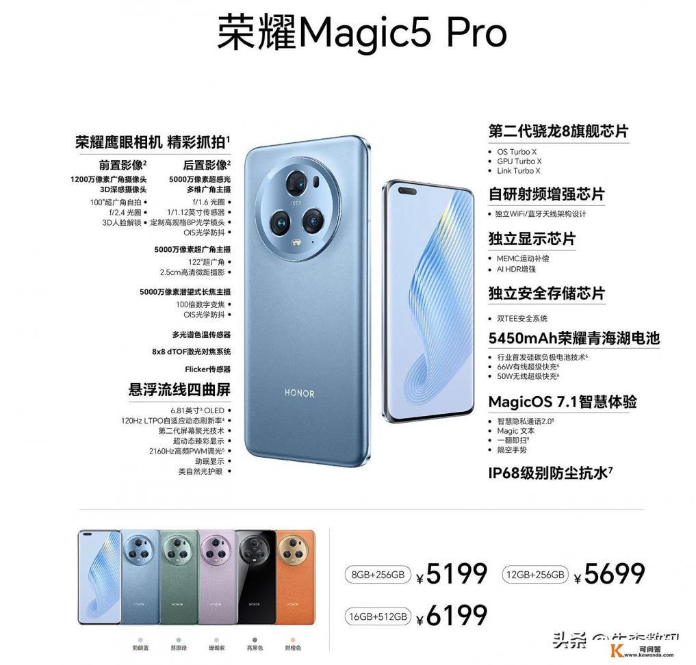 荣耀Magic5Pro参数