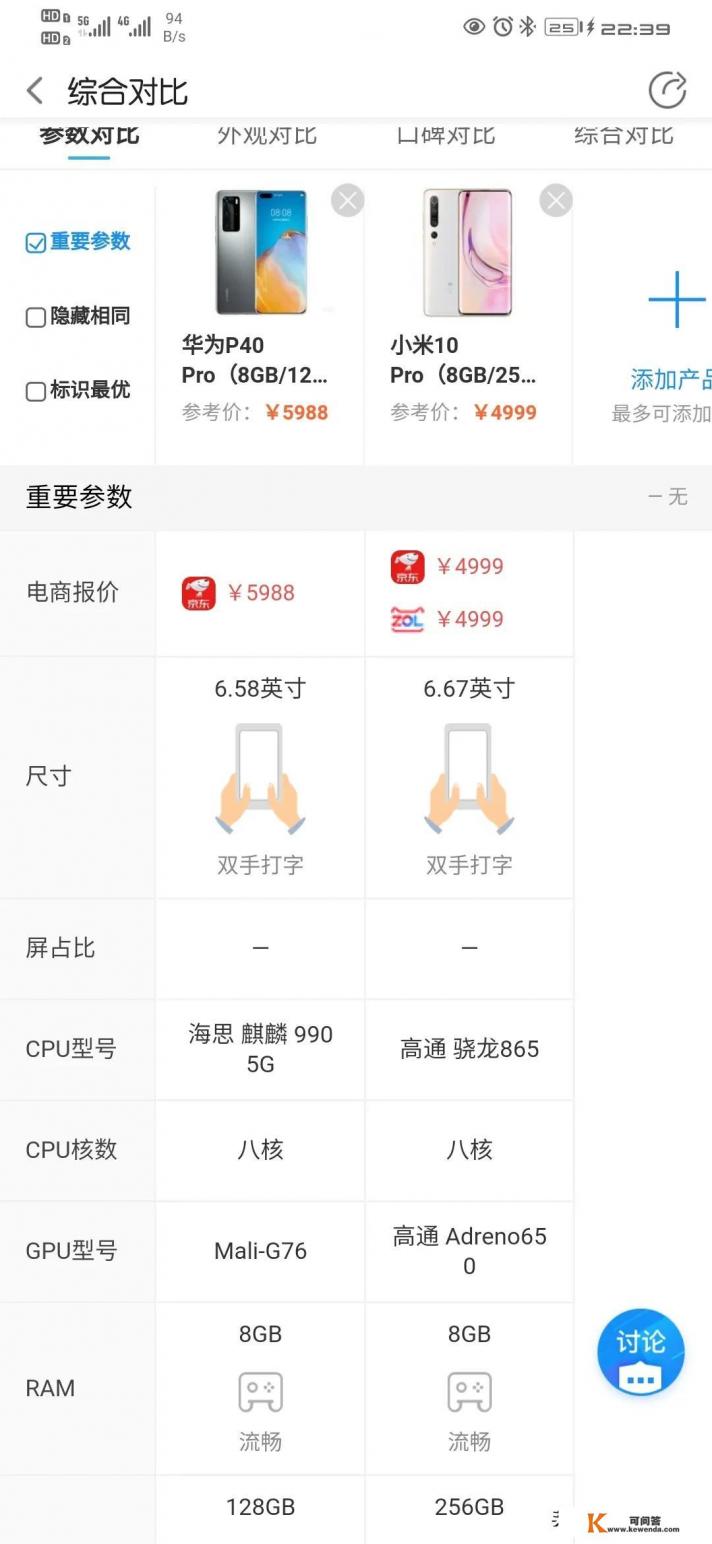 都是5G旗舰，小米10pro和华为P40pro差距有多大