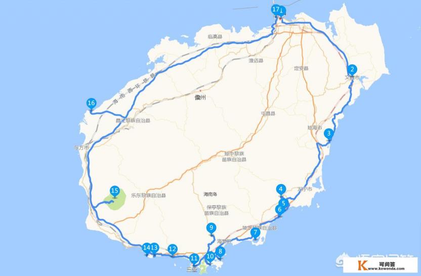 南昌自驾去海南环岛游，行程路线时间怎么安排？主要景点和美食有什么推荐